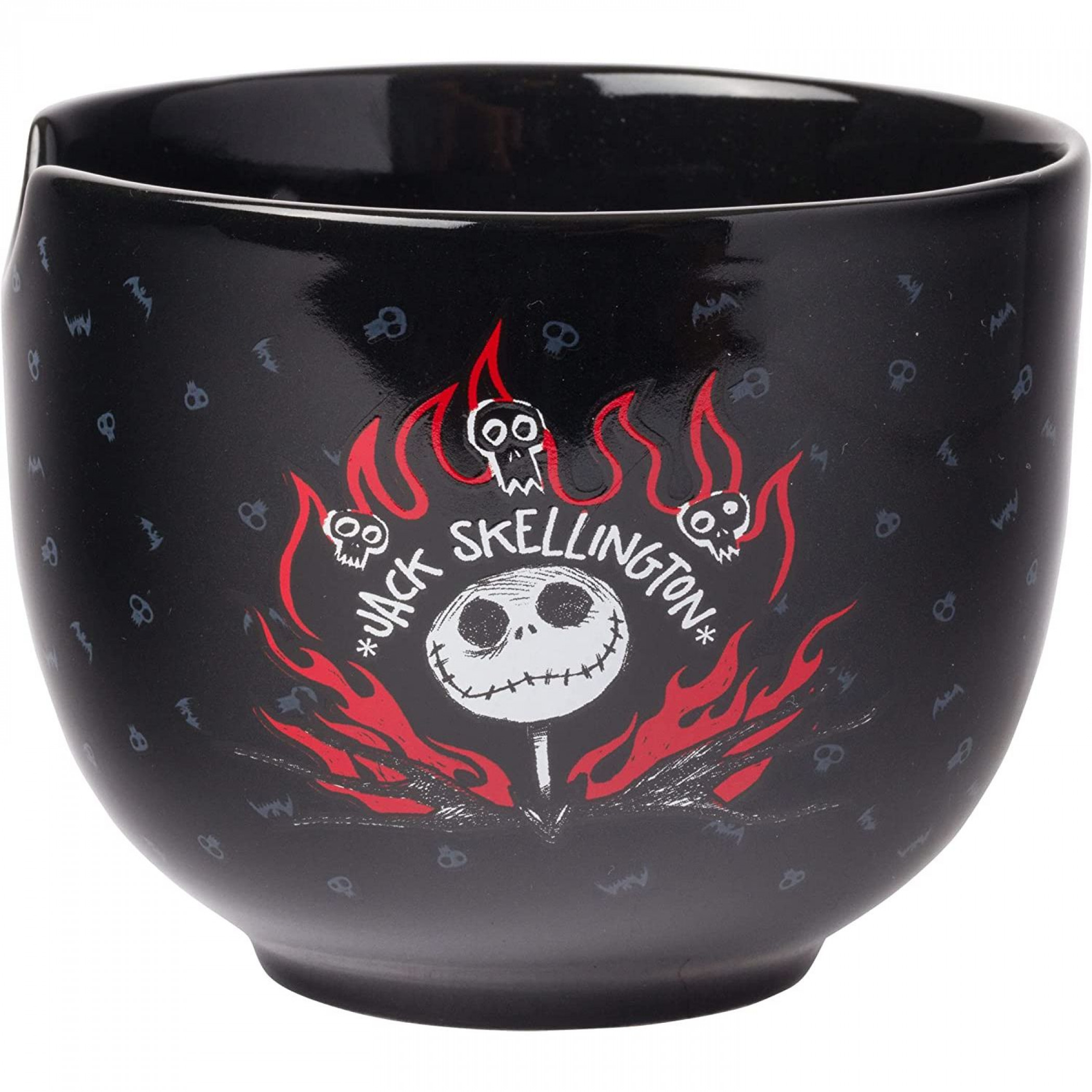 Jack Skellington Flames Ceramic Ramen Bowl with Chopsticks